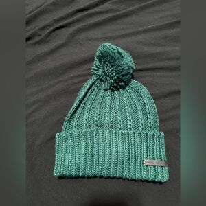 Rebecca Minkoff Teal Knit Hat with Pom Pom